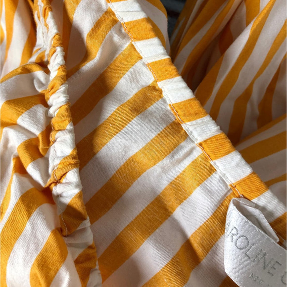 Caroline Constas Onira Top Striped Blouson Sleeve Crop Orange White Size Small - Picture 10 of 13